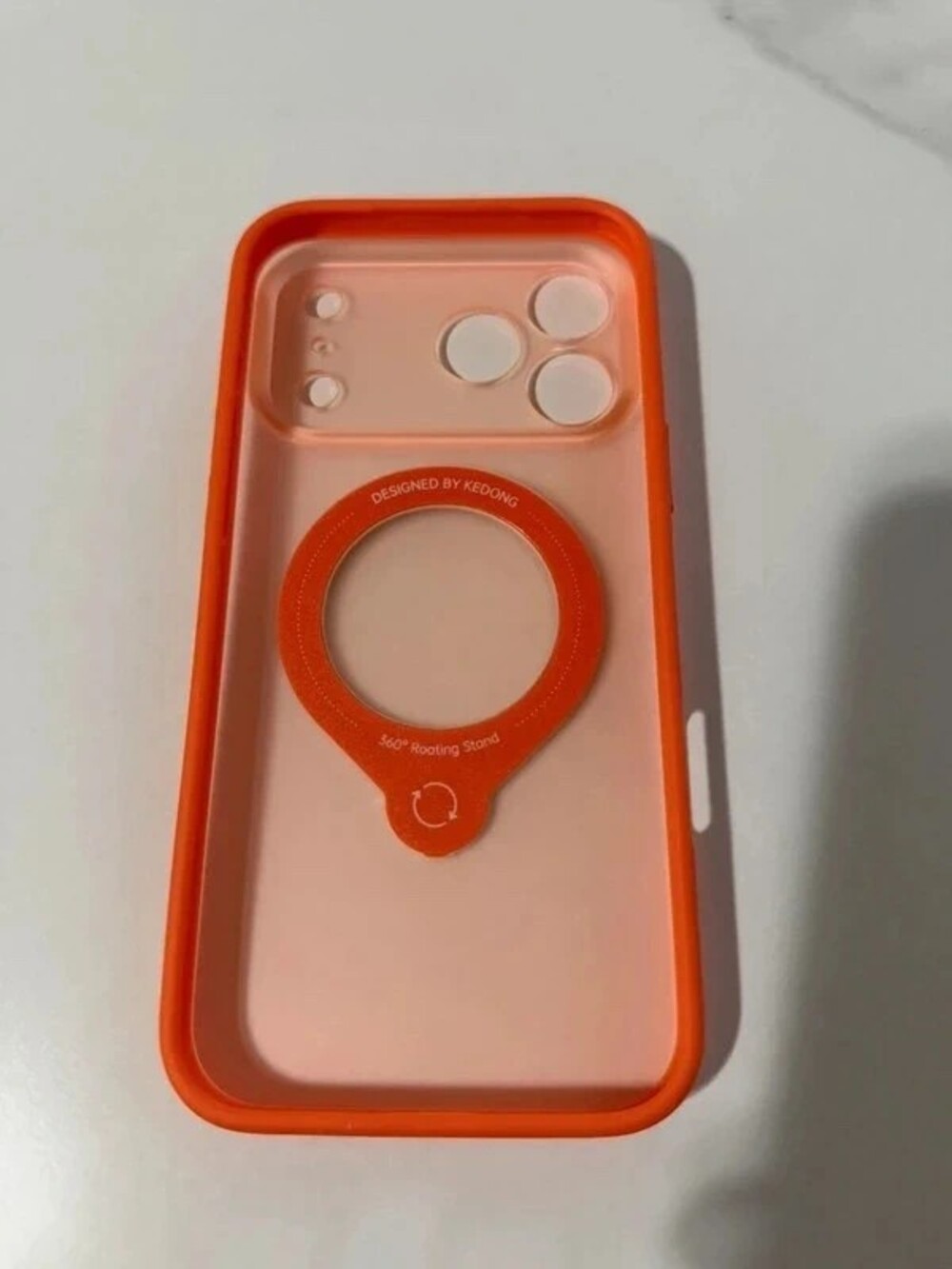iPhone 17 Pro Max Case Orange Translucent Magnetic Stand Cover
